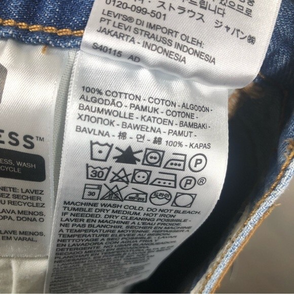 Levi's Premium Big E 501 Micro High Rise Super Short Button Fly Jean Shorts 29 - Picture 11 of 12